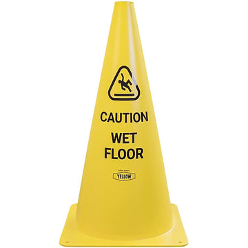 Yellow Safety® Commercial 15 Inch "Caution Wet Floor" Sign Cone, 1 ct., Easy to Use and Store