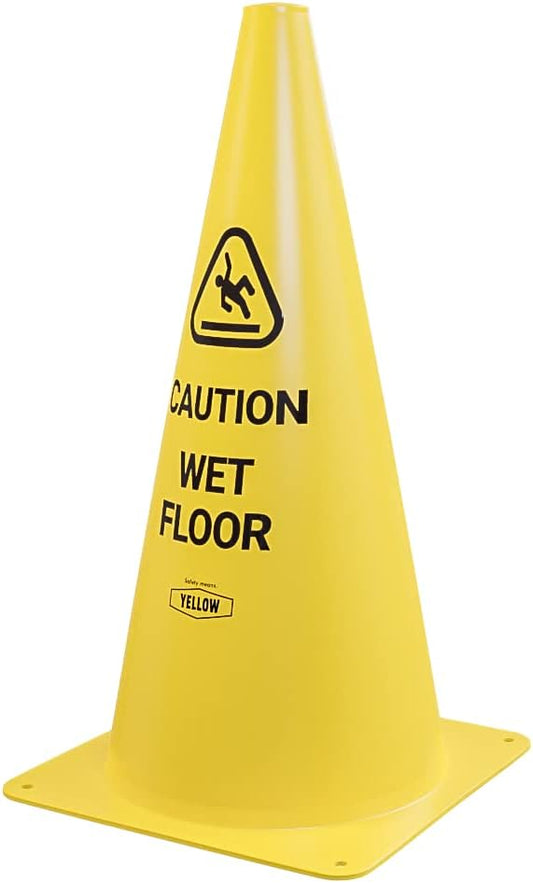 Yellow Safety® Commercial 15 Inch "Caution Wet Floor" Sign Cone, 1 ct., Easy to Use and Store