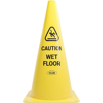 Yellow Safety® Commercial 19 Inch "Caution Wet Floor" Sign Cone, 1 ct., Easy to Use and Store