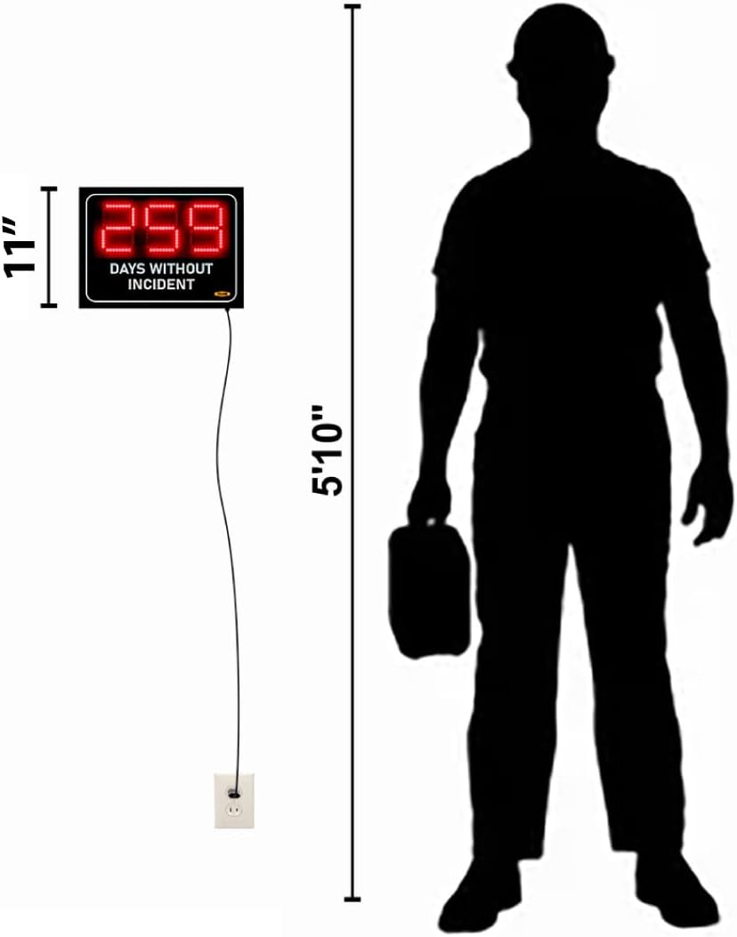 Days Without Issue Generator Days Without Incident Electric Sign, Safety Scoreboard, Days Without A