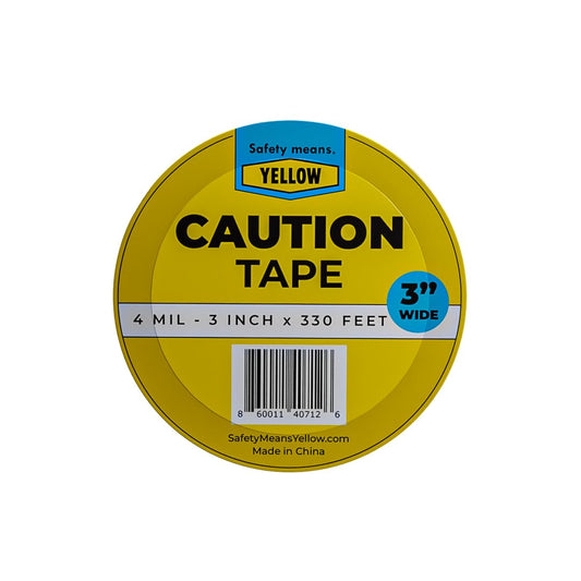 Yellow Safety® Caution Tape, 3" x1000ft Safety Tape Caution Tape Roll, Construction Tape for Danger/Hazard Areas