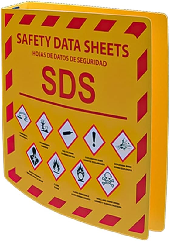Msds Box File Yellow Safety®, 1-Pack, MSDS SDS Binder - 2024 Requirements, Heavy Dut