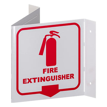 Stay Safe with our OSHA Compliant Folded Projecting Fire Extinguisher Sign - 5"x7", 1mm Aluminum, Essential Workplace Safety Warning