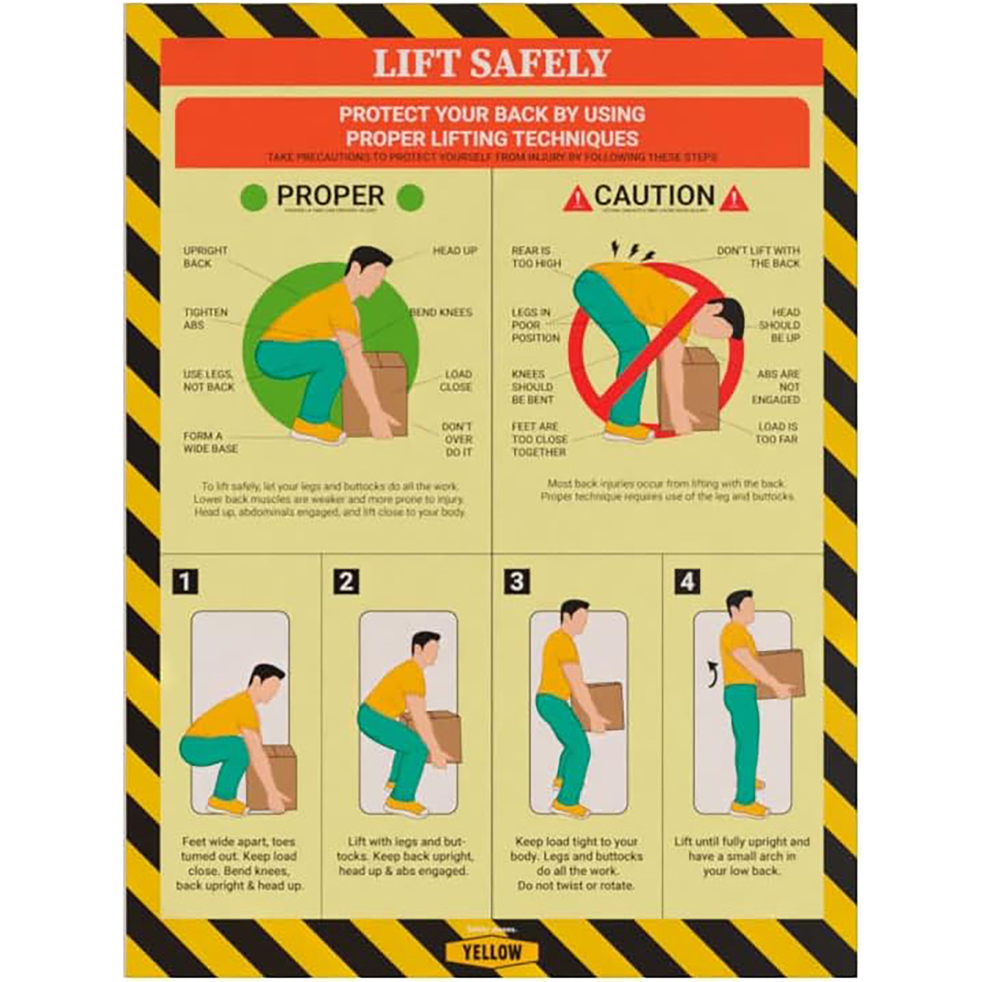 Workplace Safety - Non-Lamintated, 12 x 16" (Lifting)