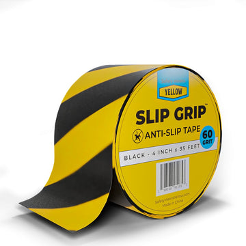 Yellow Safety®, Striped Slip-Grip™ Anti Slip Traction Tape for Stairs, Tread Step, Indoor, Outdoor, 4" x 30'