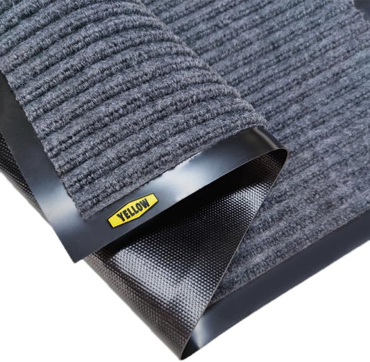 Yellow Safety® Heavy Duty Entrance Mat, Indoor Use, Black, 2 Pack, 30"x17"