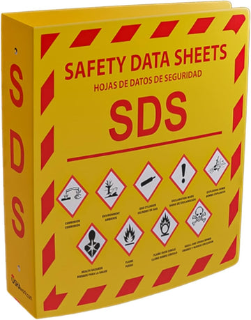 (YS), 1 Pack, SDS Binder - 2024 Requirements, Heavy Duty 3 Inch, 3 Ring Safety Data Sheet SDS Binder