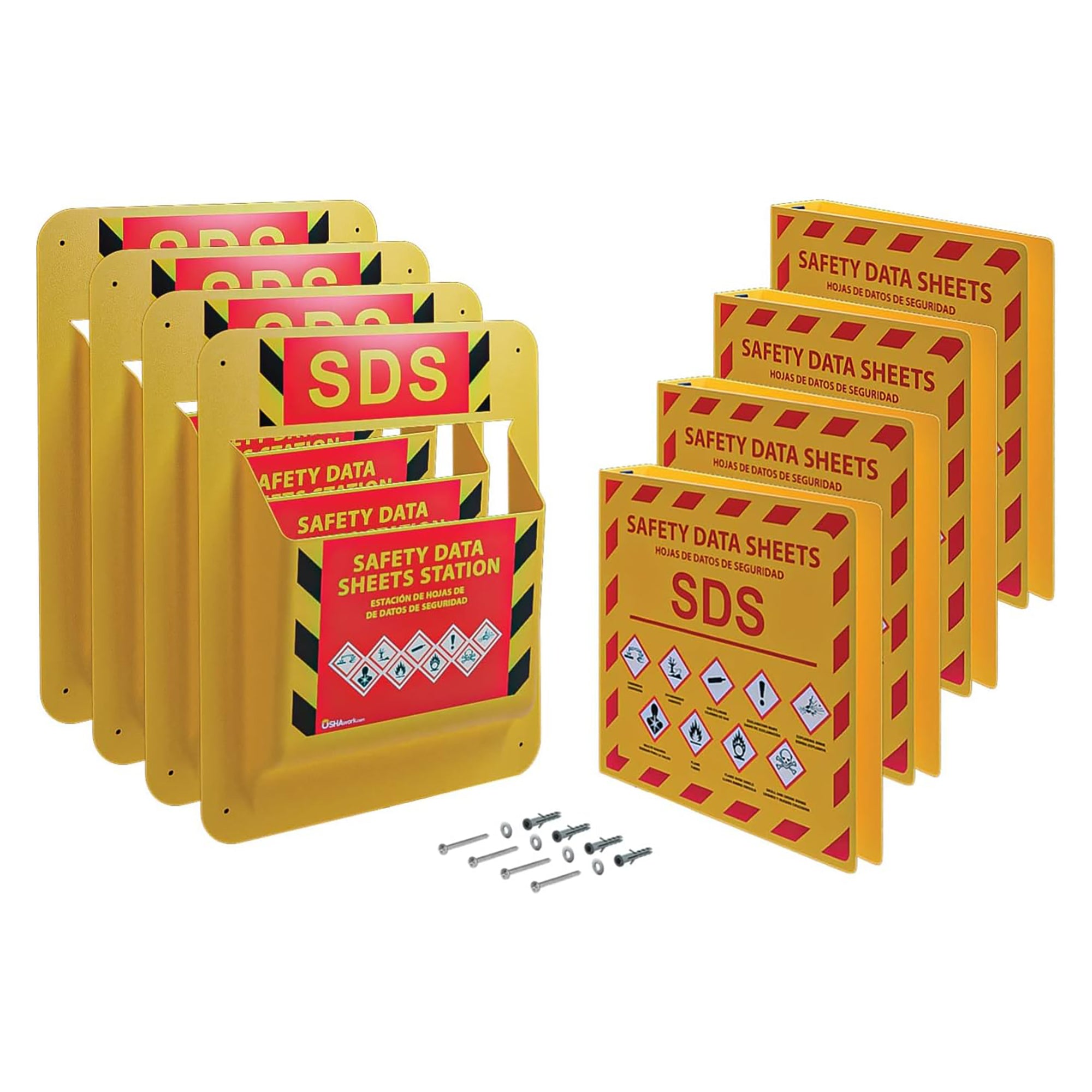 Yellow Safety Inc., MSDS SDS Binder and Wall Station - Updated 2023 Requirements Heavy Duty 3 Inch, 3 Ring Binder