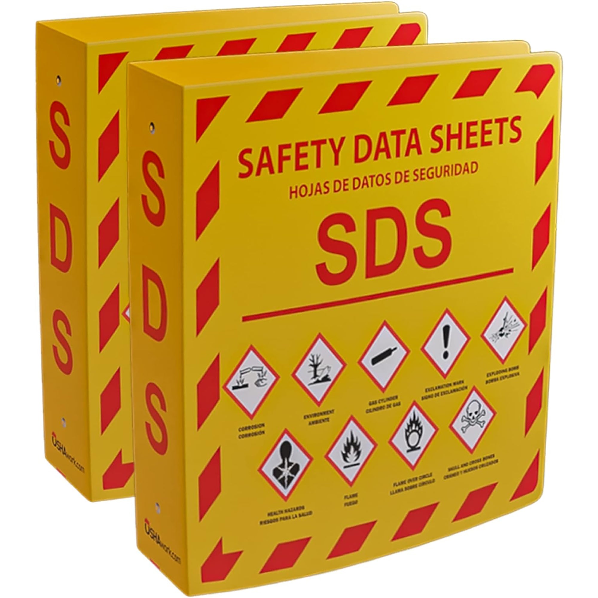 (YS), 2-Pack, SDS Binder - 2024 Requirements, Heavy Duty 3 Inch, 3 Ring Safety Data Sheet SDS Binder